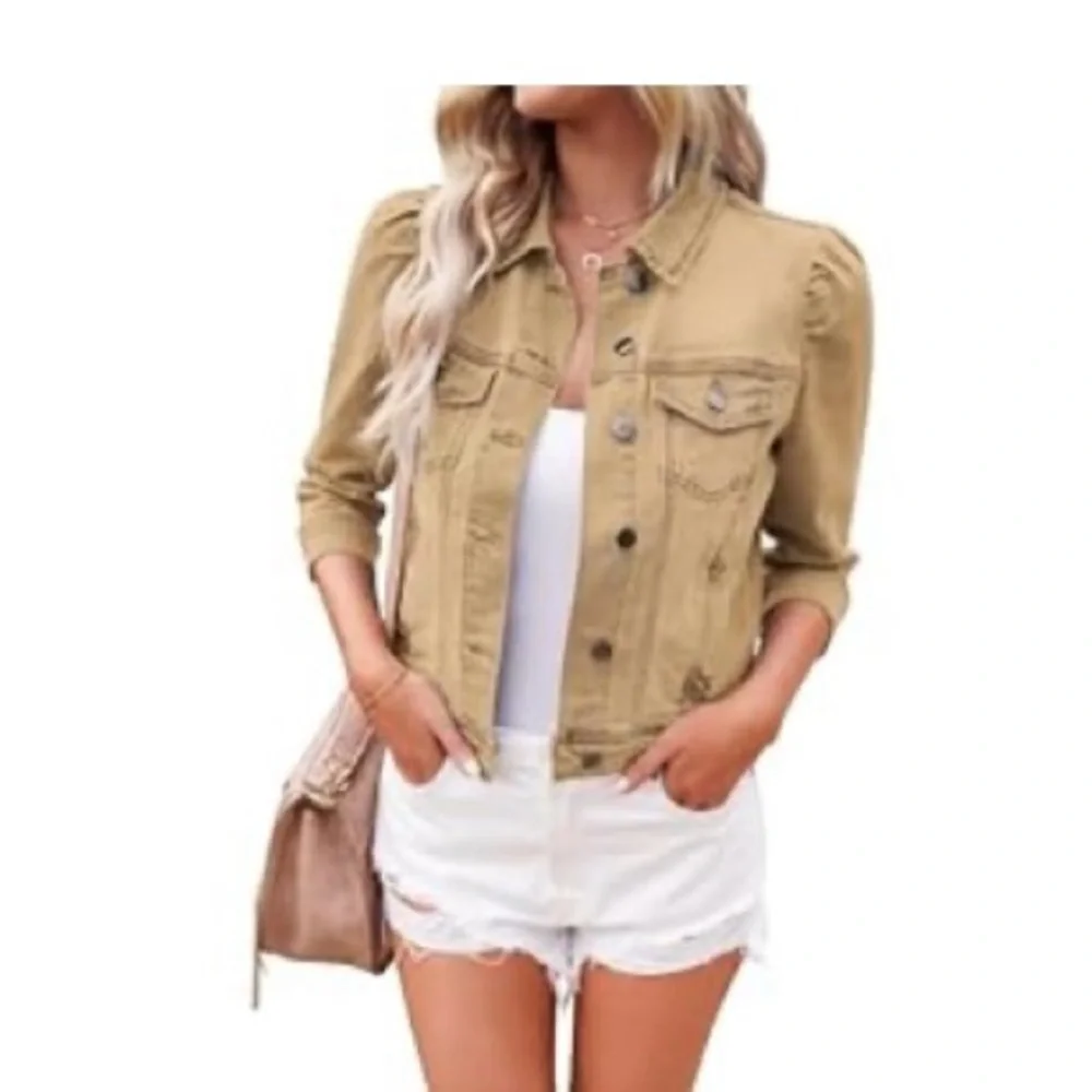 LN Women's White Denim Jacket - Picture 8 of 9